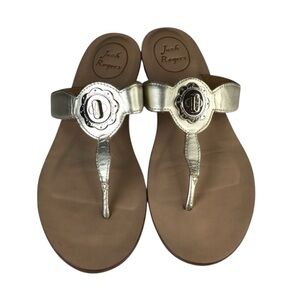 Jack Rogers Larissa Sandal in Platinum Size 8.